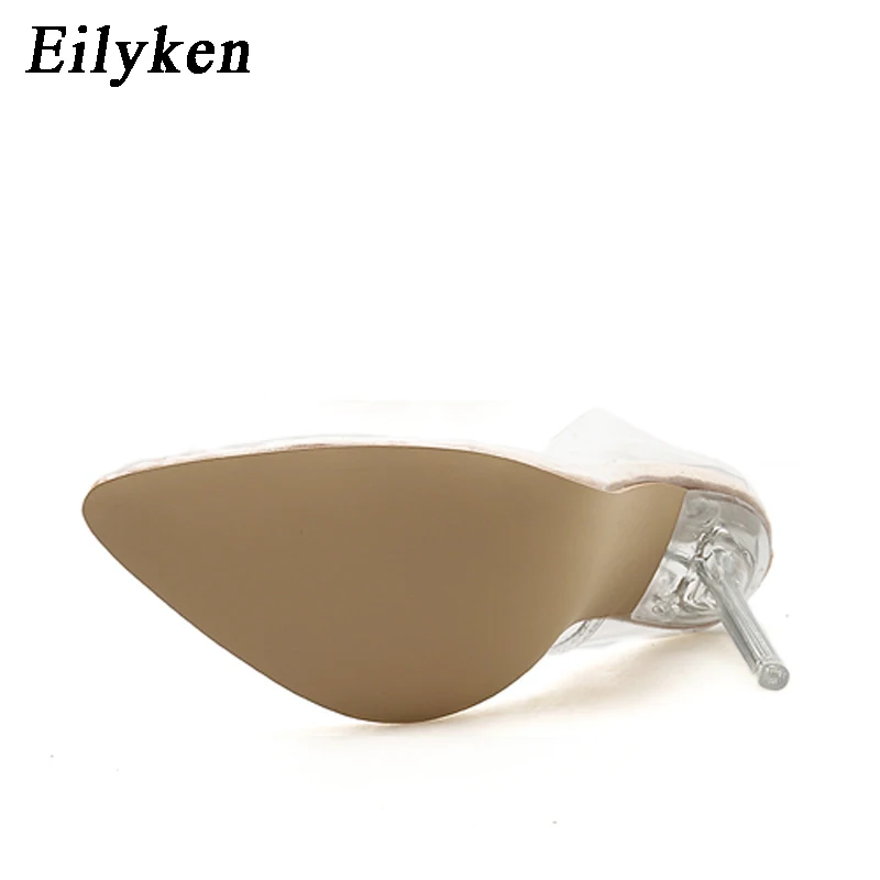 Eilyken прозрачные туфли-лодочки из пвх; босоножки из прозрачного плексигласа на высоком каблуке-шпильке с острым носком; вечерние туфли-лодочки серебристого цвета; женская обувь; размеры 41, 42