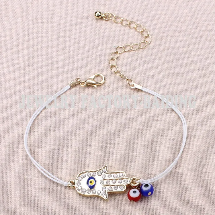 New arrival gold 5colors link chain braided rope string evil eye lucky charms fashion bracelets red blue bead for women | Украшения и