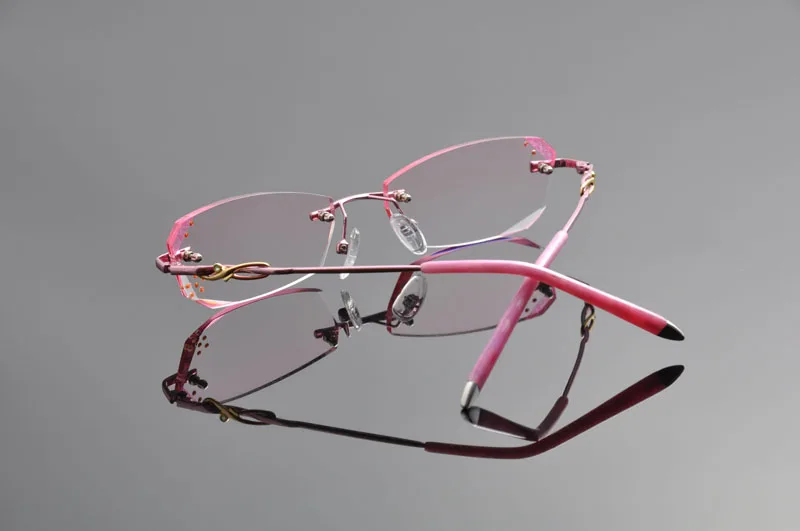 Новинка 2016 брендовые элегантные женские очки без оправы с бриллиантовой оправой