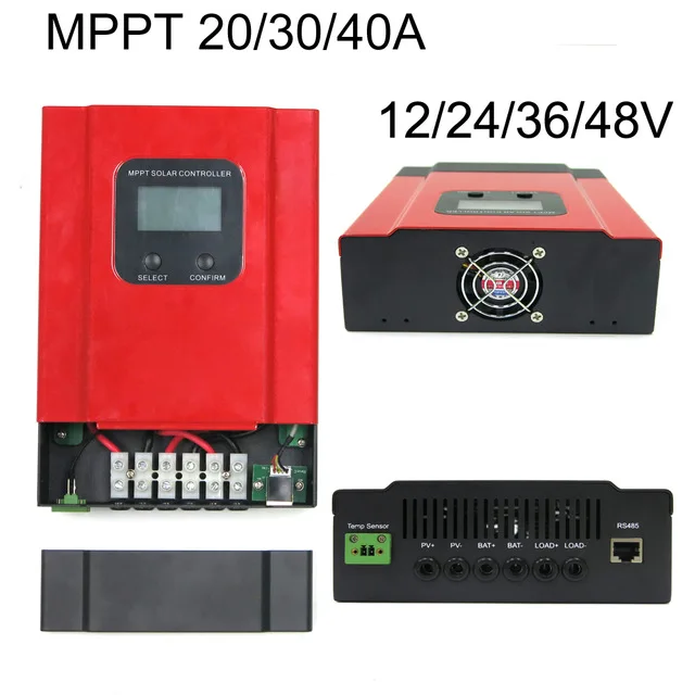 10000 а 40 А MPPT Контроллер заряда солнечной батареи 12 в 24 36 48 автоматическая работа ЖК