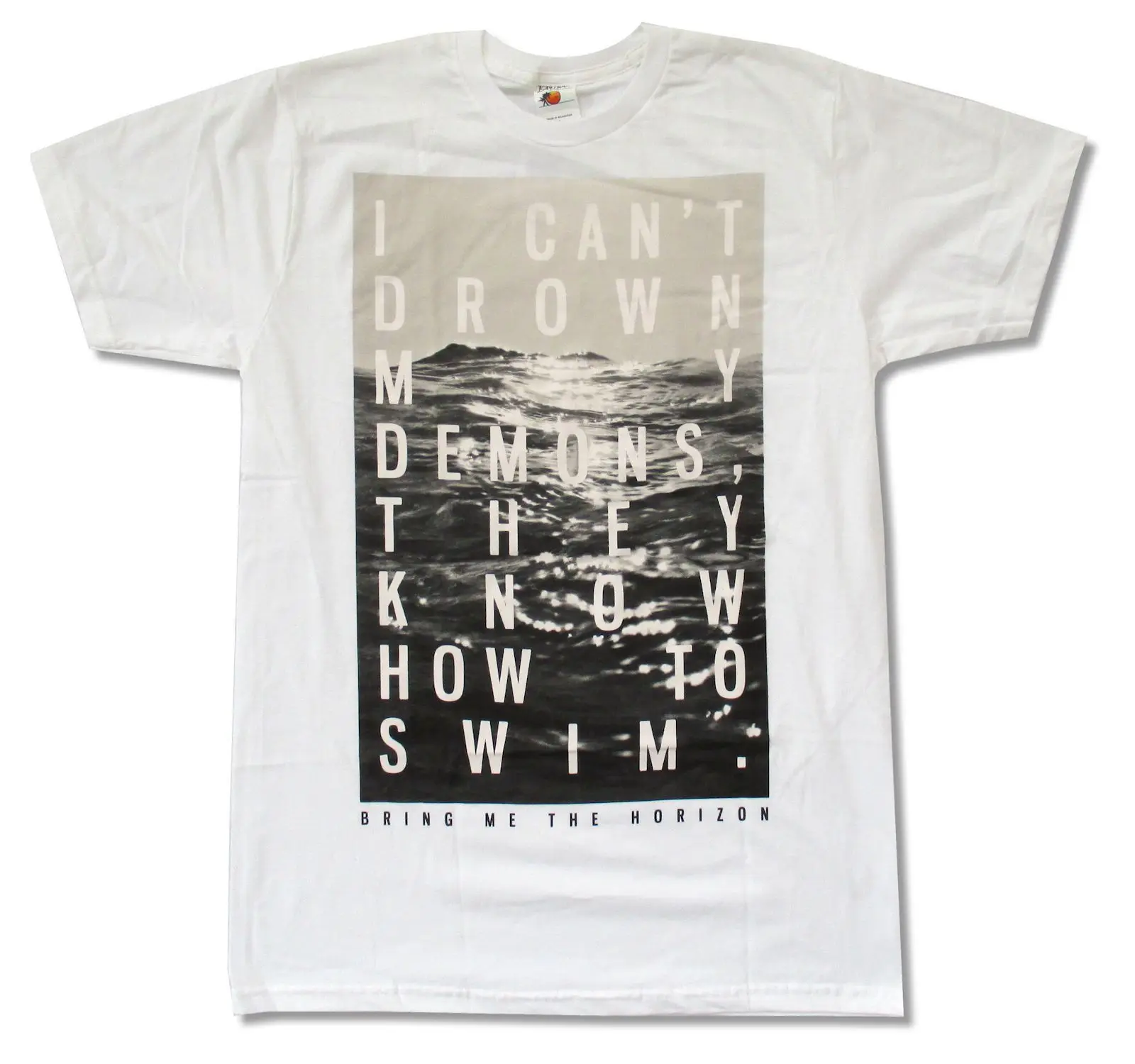 BRING ME THE HORIZON белая футболка с принтом cannot DROWN DEMONS новая официальная Футболка BMTH в