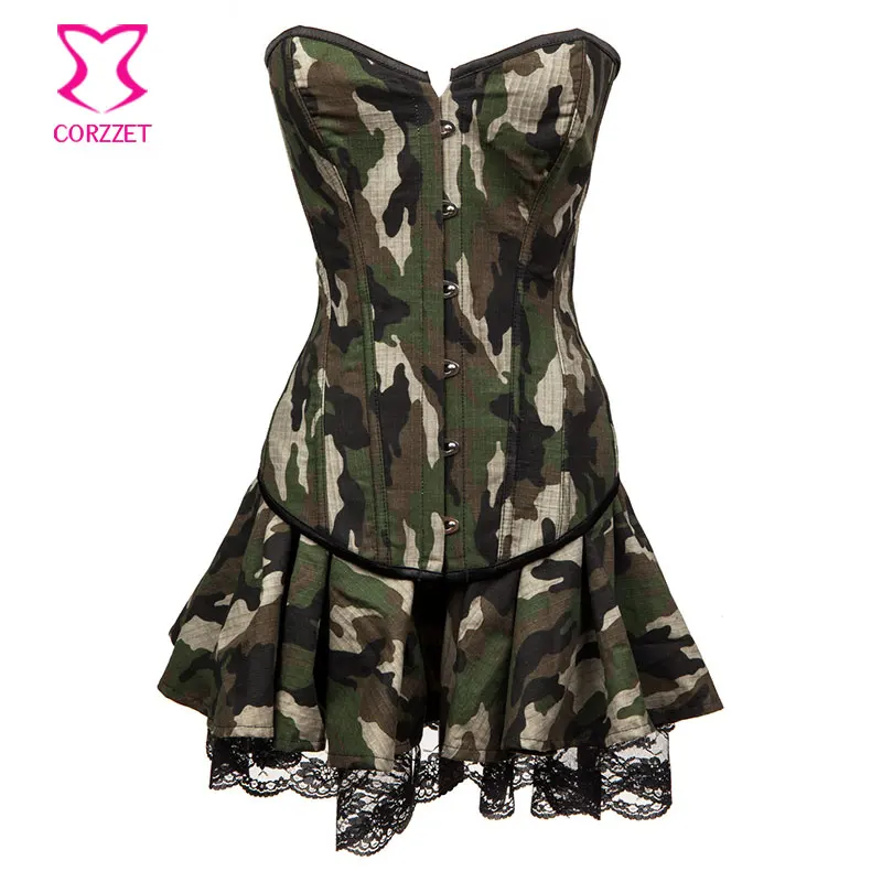 Камуфляжный корсет для косплея платье раньше униформа офицера армии взрослый