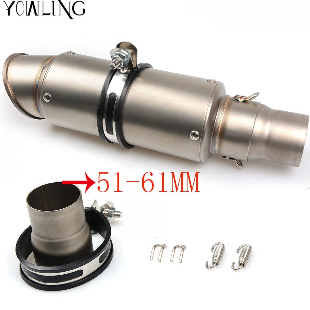 fit for 51mm-61mm Мотоцикл изменение глушитель выхлопной трубы из углеродного волокна для YAMAHA YZF R25 R15 R6 R125 MT-07 MT kawasaki z750 Z800 FZ8 FZ1 FZ6R ZX - Цвет: fit for 51mm-61mm