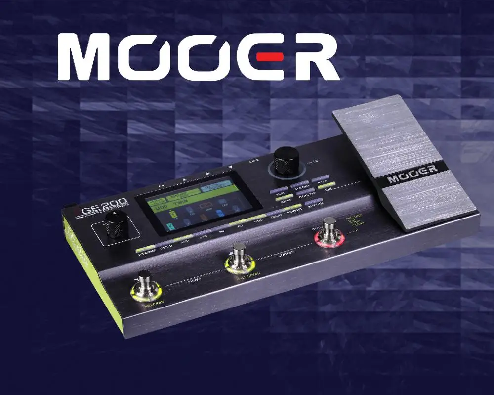 Mooer GE200 Amp моделирование мульти эффект педаль процессора с 26 ИК динамик кабина модель 52 второй петлер 55 моделей усилителя
