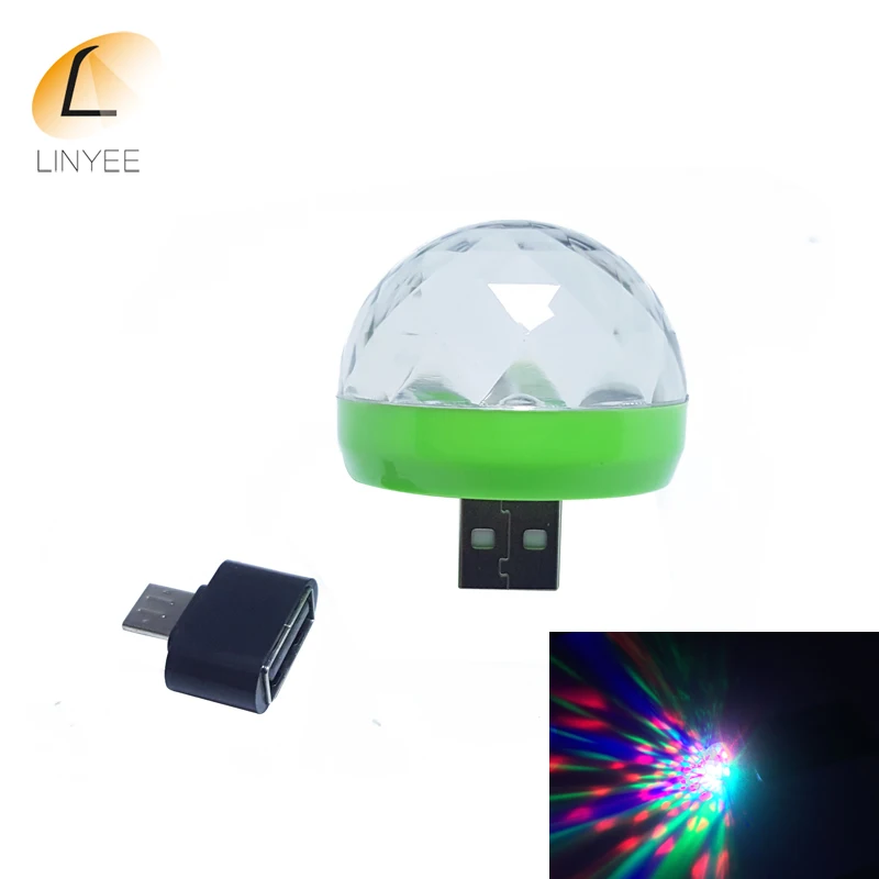 LINYEE мини USB диско светильник 5 В светодиодный сценический 2 режима Micro домашние