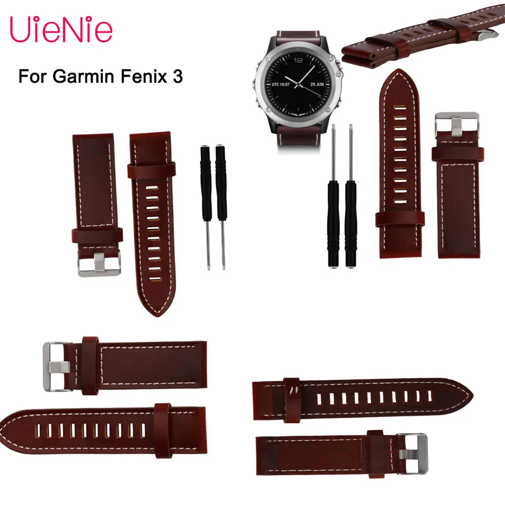 Роскошный профессиональный кожаный ремешок для наручных часов Garmin Fenix 5X 26 мм 3 HR