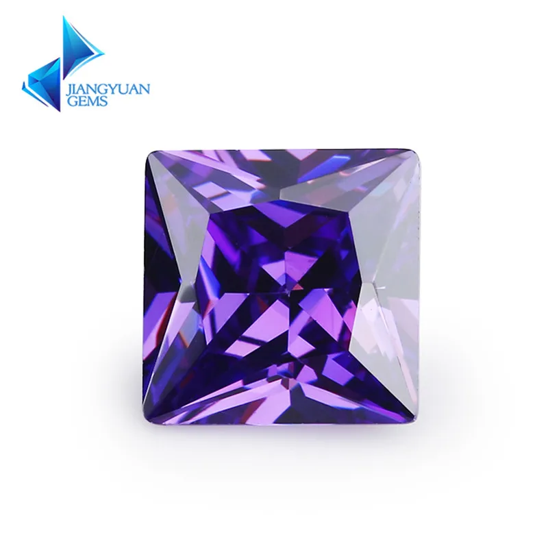 

Size 1.5x1.5~12x12mm Square Shape Princess Cut 5A Violet Zirconia Stone Synthetic Gems CZ stone For Jewelry
