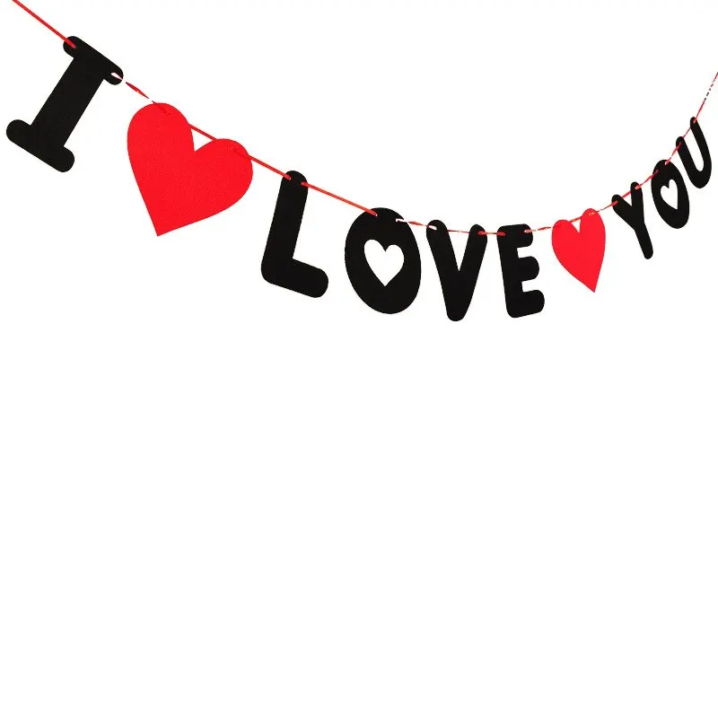 10 шт./компл. 3м non сплетенная I LOVE YOU гирлянда баннер номер свадьба брак ко Дню