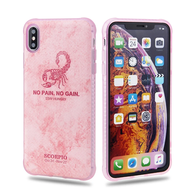 Стрелец Чехол для iPhone XR XS максимальный чехол Козерог телефон оболочки для iPhone 8 7 плюс 6 6 S Plus рыбы Coque сплошной цвет ТПУ cas