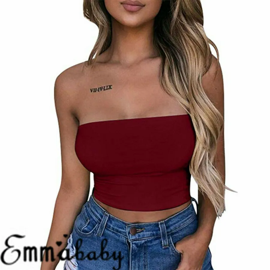 Женский сексуальный топ с открытыми плечами повседневный укороченный на