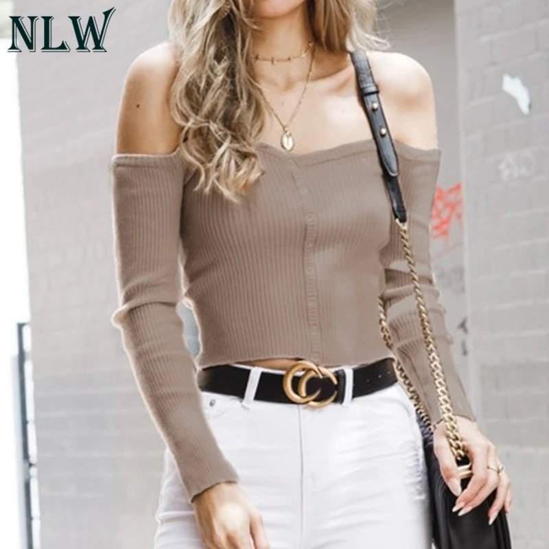 NLW Feminino укороченный короткий свитер женский Тощий Повседневный зимний 2019 уличная