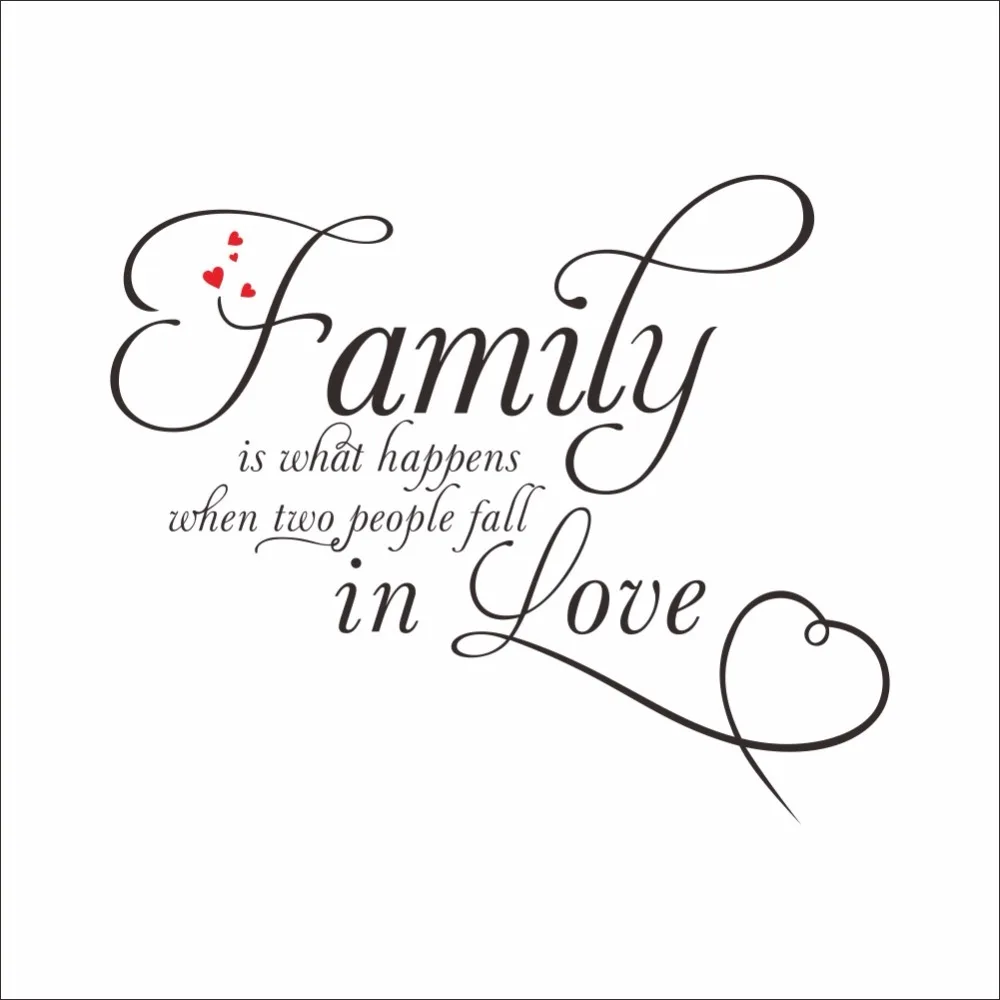 Черный Цвет о &quotFamily Love&quot Цитата настенные наклейки для гостиной настенный Декор