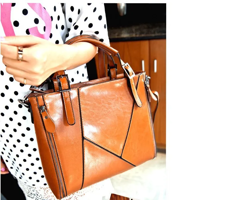 

New genuine leather women bag Spell leather women handbag women messenger bags