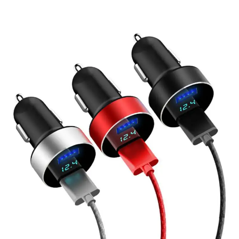 Автомобильное зарядное устройство с двойным USB 5V 3.1A быстрое светодиодный дисплей