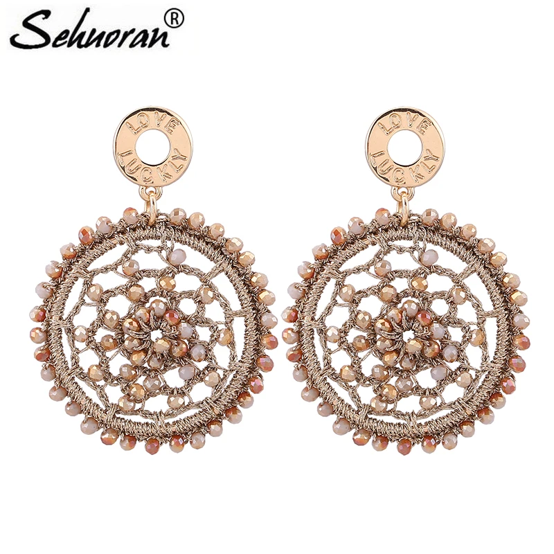 

Sehuoran Drop Earrings For Woman Handmade Jewelry