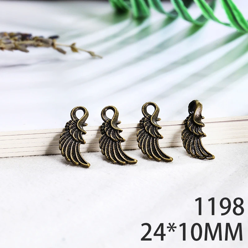 

24*10mm 10pcs Feather Alloy Pendant For Diy Jewelry Making 2 Colors Antique Silver Antique Bronze No.1198