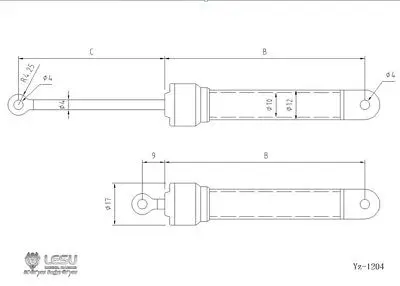 LESU 60 мм Гидравлический масляный цилиндр для самосвала DIY Модель 1/14 RC Tmy TH02424