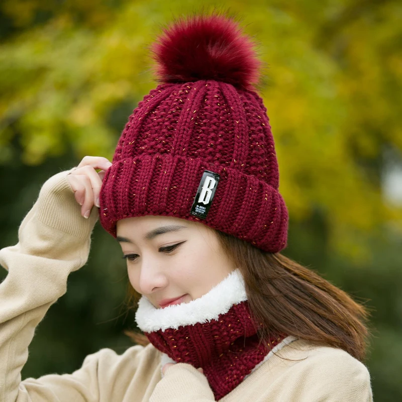 Брендовые зимние вязаные шапочки для женщин|Женские Skullies и шапочки| |