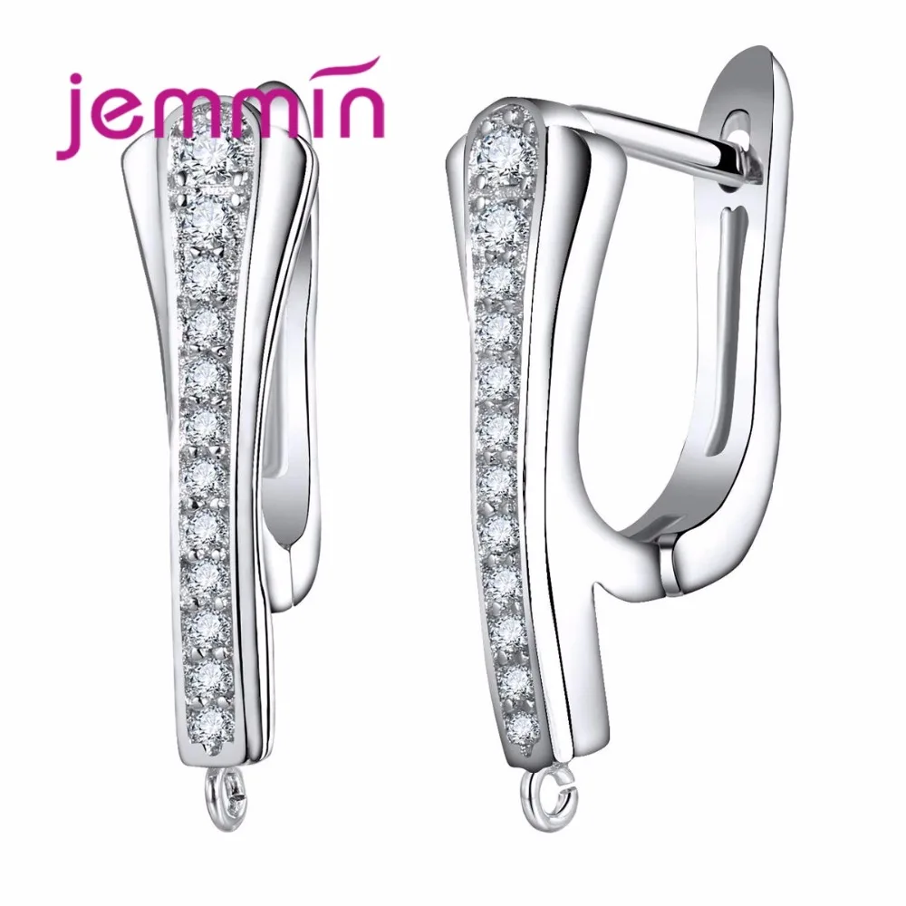 

10PCS/Lot Unique Design 925 Sterling Silver Earrings AAA+ Tiny CZ Pave Hoop Earrings For Women DIY Making Jewelry