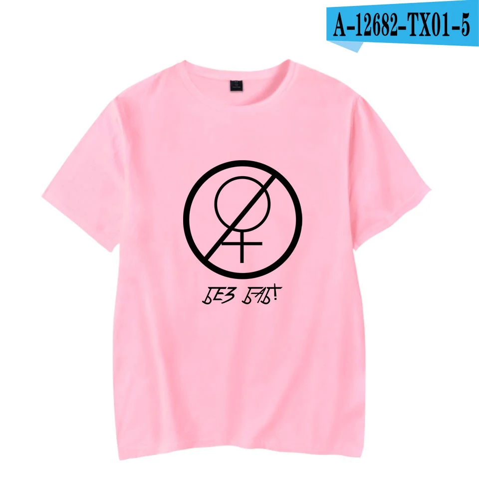Pink Новинка, Мужская футболка с русским буквенным принтом, без принта, женская футболка, летняя Удобная футболка с круглым вырезом, уличная одежда - Цвет: Pink