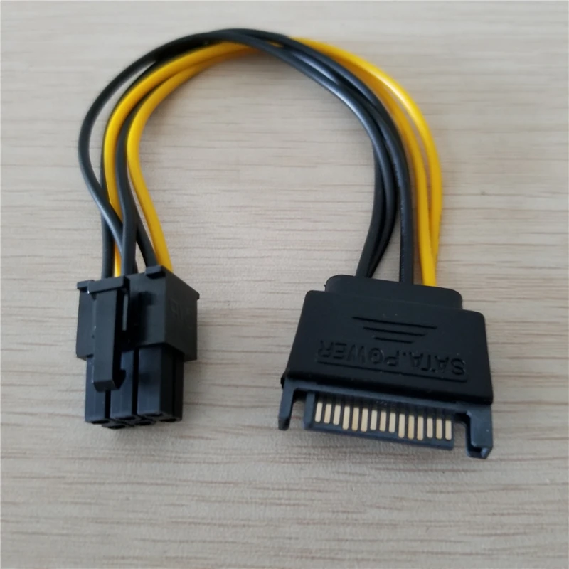 1 шт. 15Pin SATA к PCI-E 6Pin адаптер питания кабель Шнур 18AWG провод для PCIe графическая