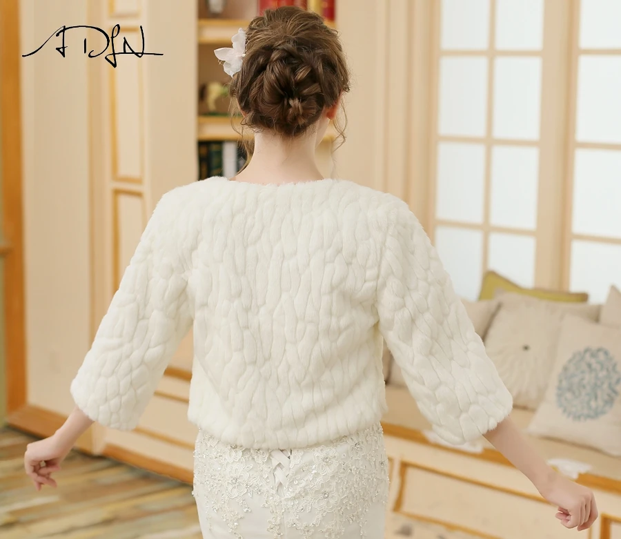 ADLN красный/слоновая кость Болеро Mariage Женский Теплый Свадебный жакет болеро из