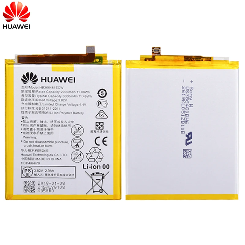 Оригинальный аккумулятор для телефона HB366481ECW HB494590EBC HB376883ECW Huawei Honor 7 8/8 lite 5C P9/P9 Lite P9