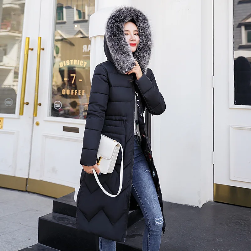 Повседневная теплая парка на молнии с длинным рукавом Женская куртка меховым