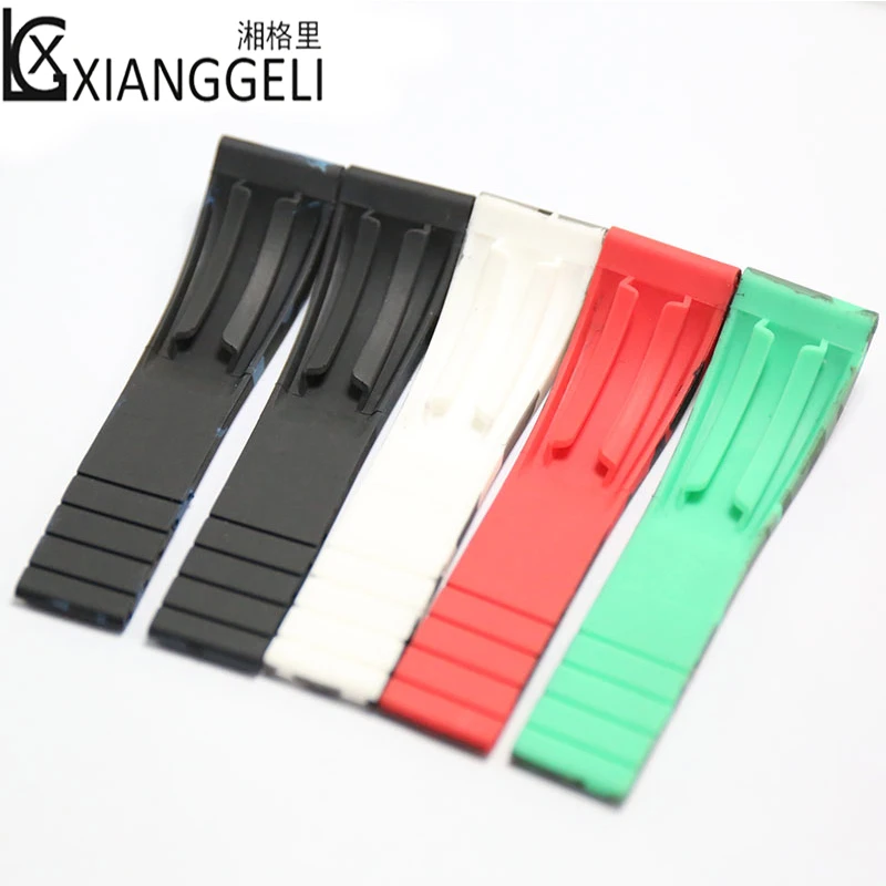 Аксессуары для часов 20 мм водонепроницаемые камуфляжные силиконовые часы на