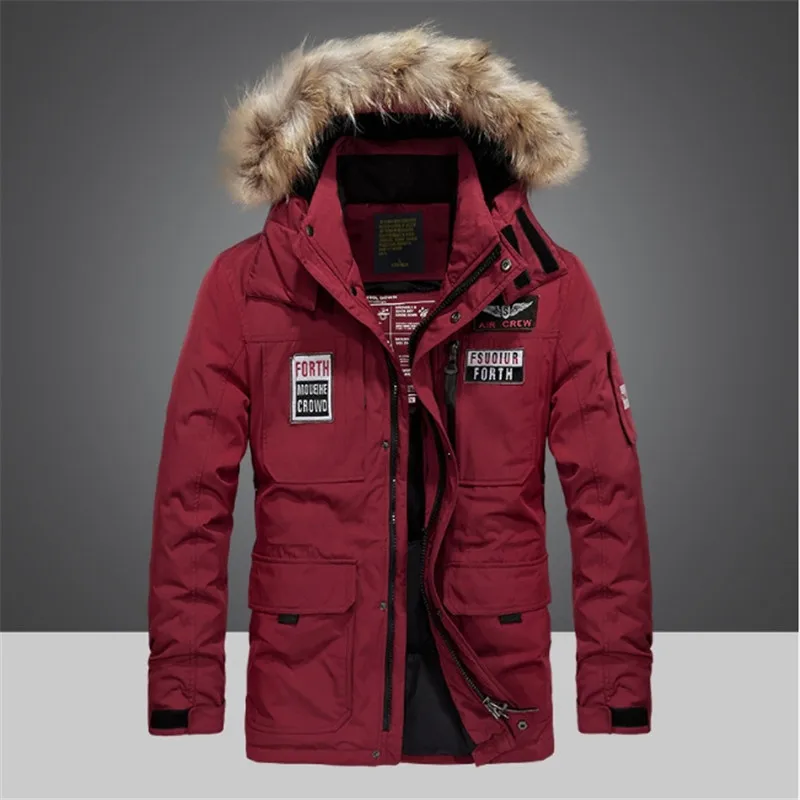 Зимние мужские ботинки с защитой от ветра Парка на пуху высокого качества для