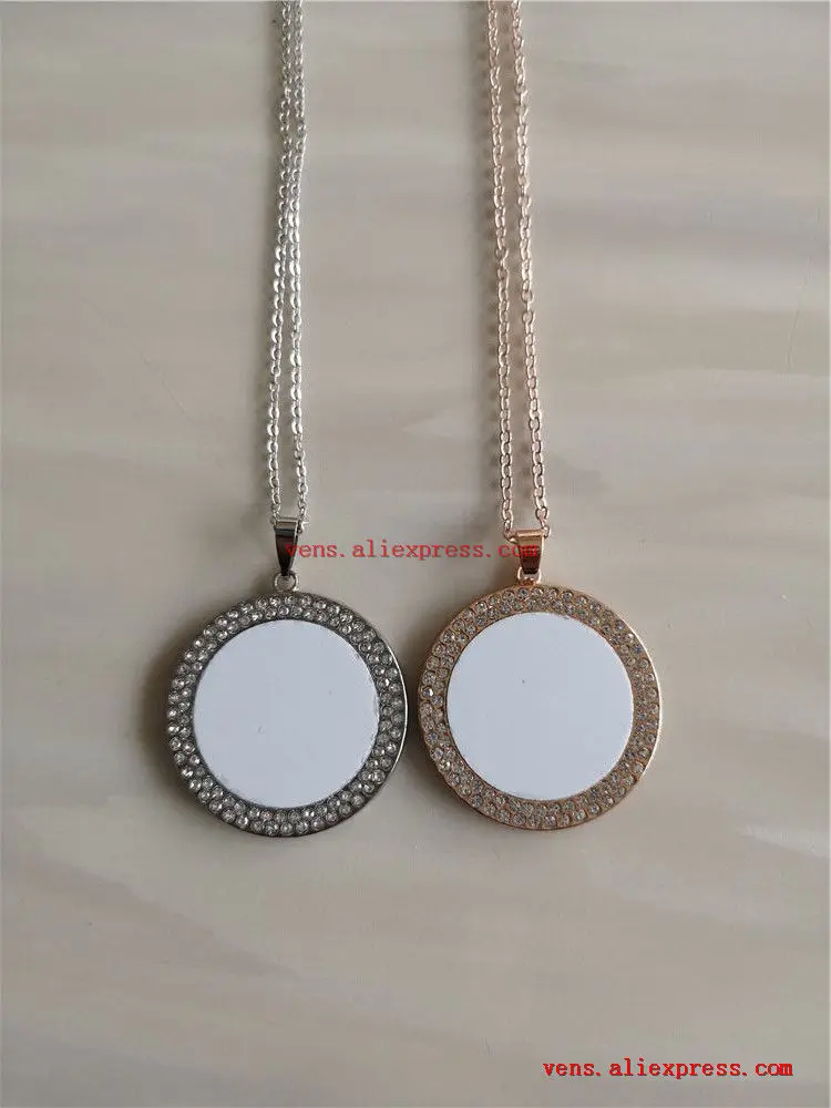 sublimation blank necklaces pendants fashion high quality round women necklace pendant hot tranfer printing consumable 20pcs/lot | Украшения