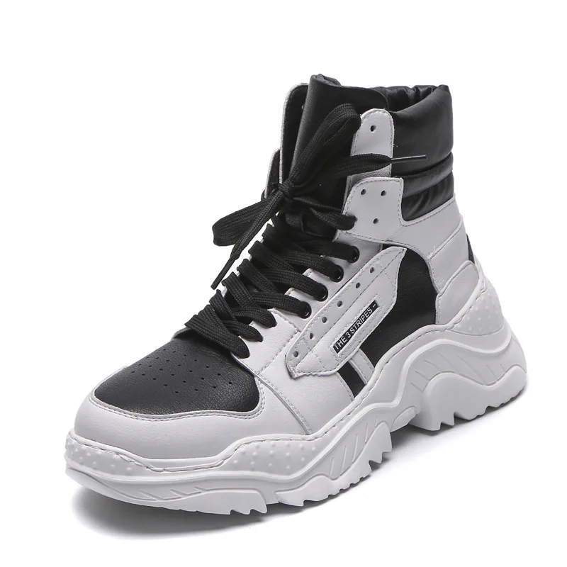 Лето Весна 2019 новая уличная высокая обувь из искусственной кожи мужская