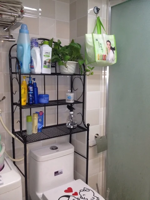 Free shipping iron bathroom shelf shelving rack multi-floor toilet storage washer | Обустройство дома