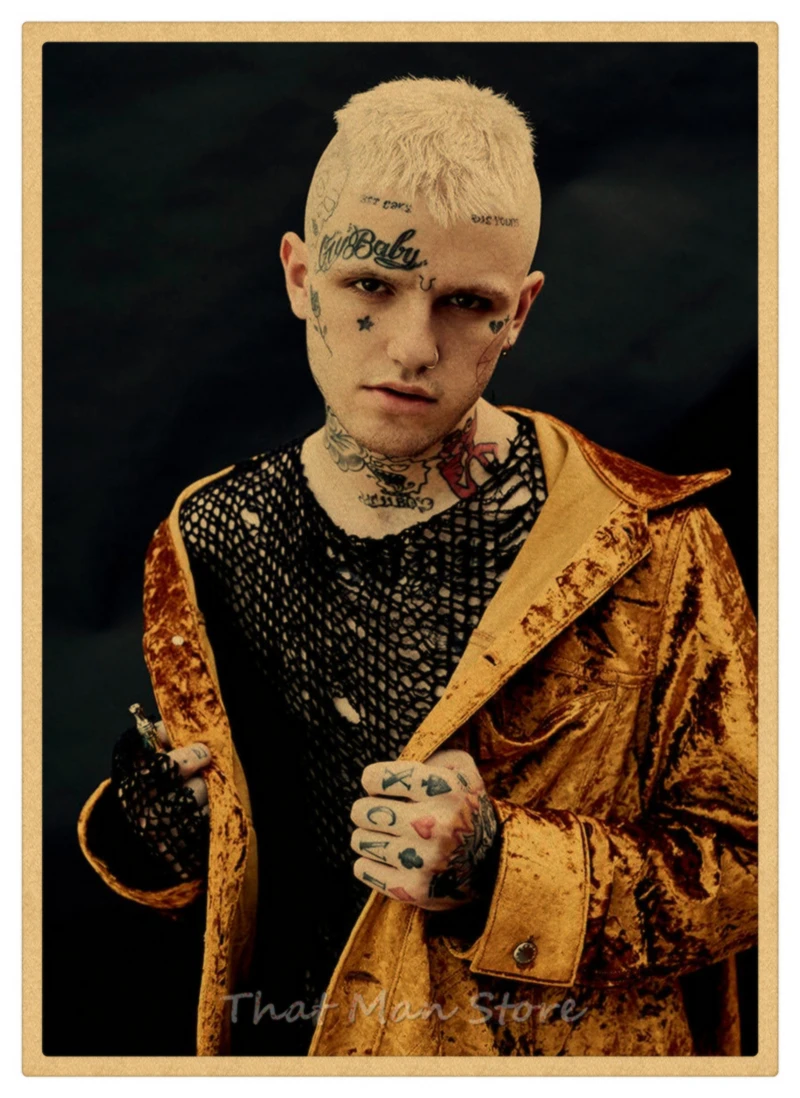 Хип-хоп рэпер Lil Peep плакат наклейки на стену винтажные постеры печать высокого качества для гостиной домашний декор 42*30 см