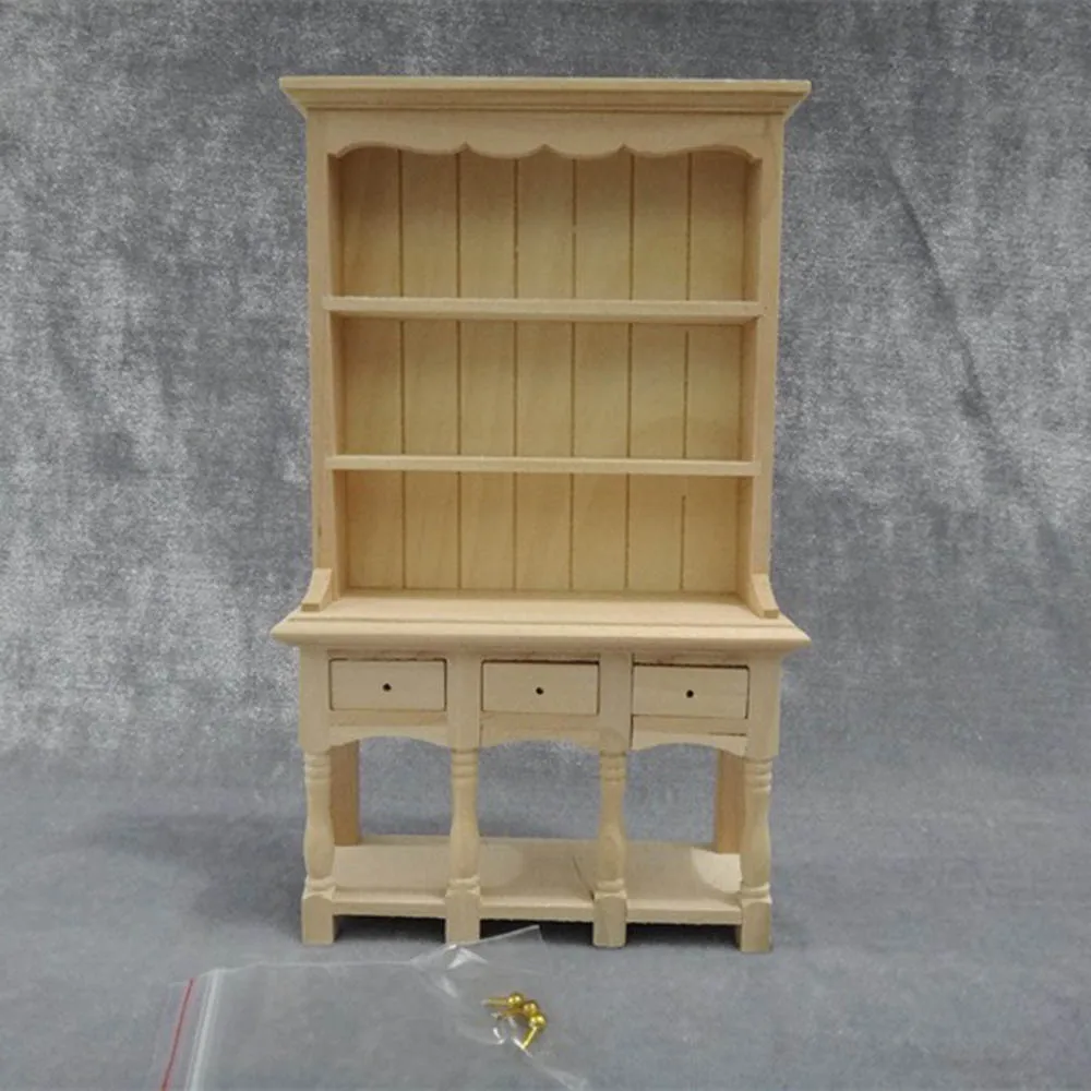 

1/12 Dollhouse Miniature Accessories Mini Wooden 3 Layer 3 Drawer Cabinet Simulation Furniture Model Toys for Doll House Decor