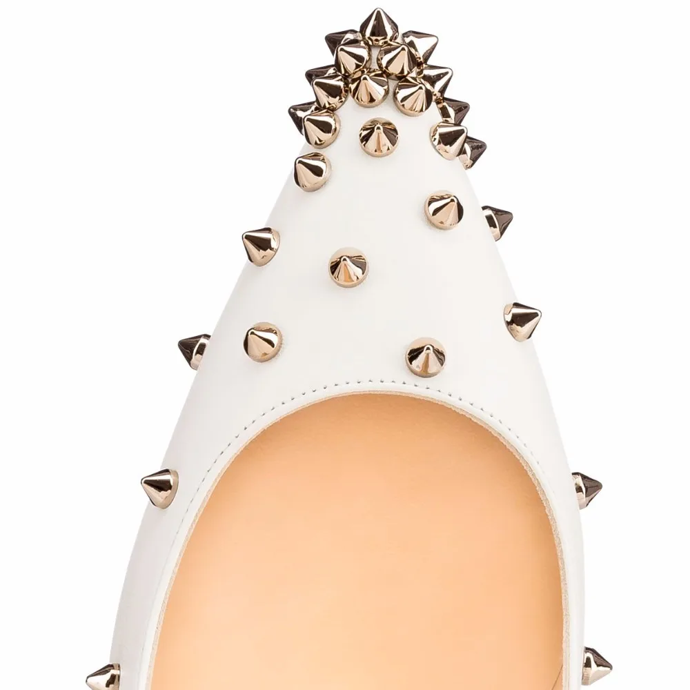 2017 Новых Женщин Свадебные Туфли На Высоких Каблуках Насосы Белый Заклепки с