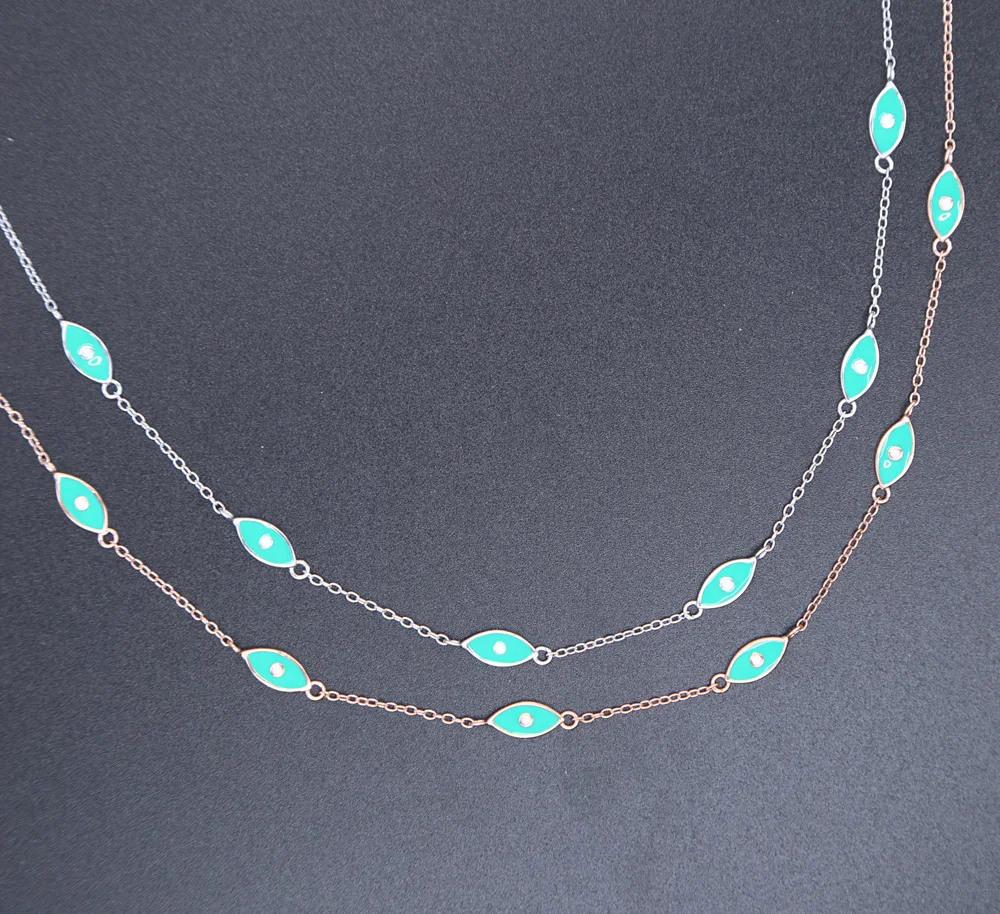 Цепочка с цепочкой ограниченная серия колье ожерелье макси эмалью 925 пробы