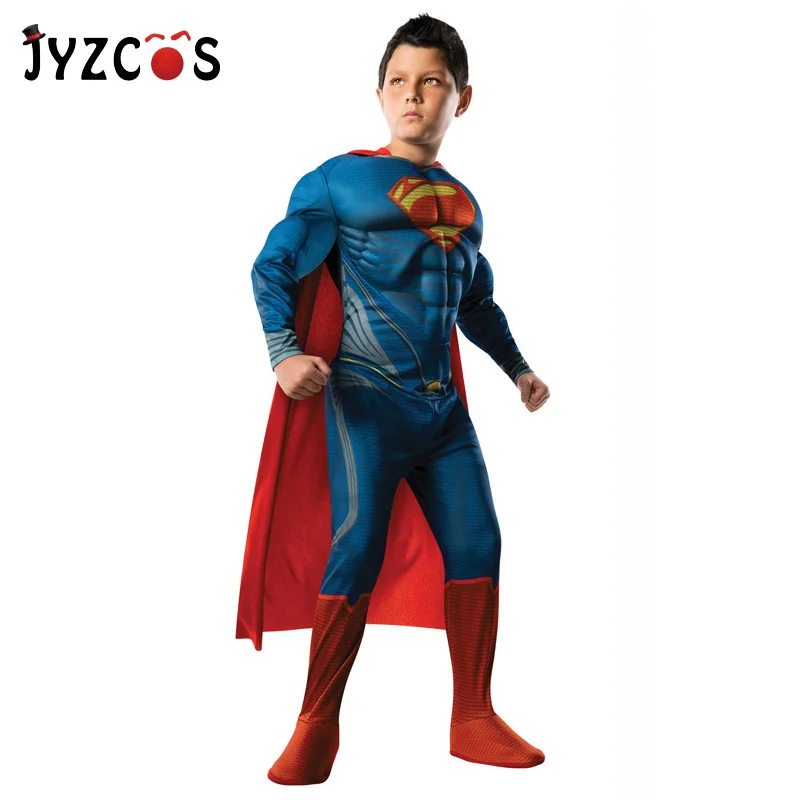 JYZCOS/костюмы Супермена, костюмы на Хэллоуин для детей, для мальчиков, аниме, супергерой, Мстители, косплей, Пурим, карнавальный костюм