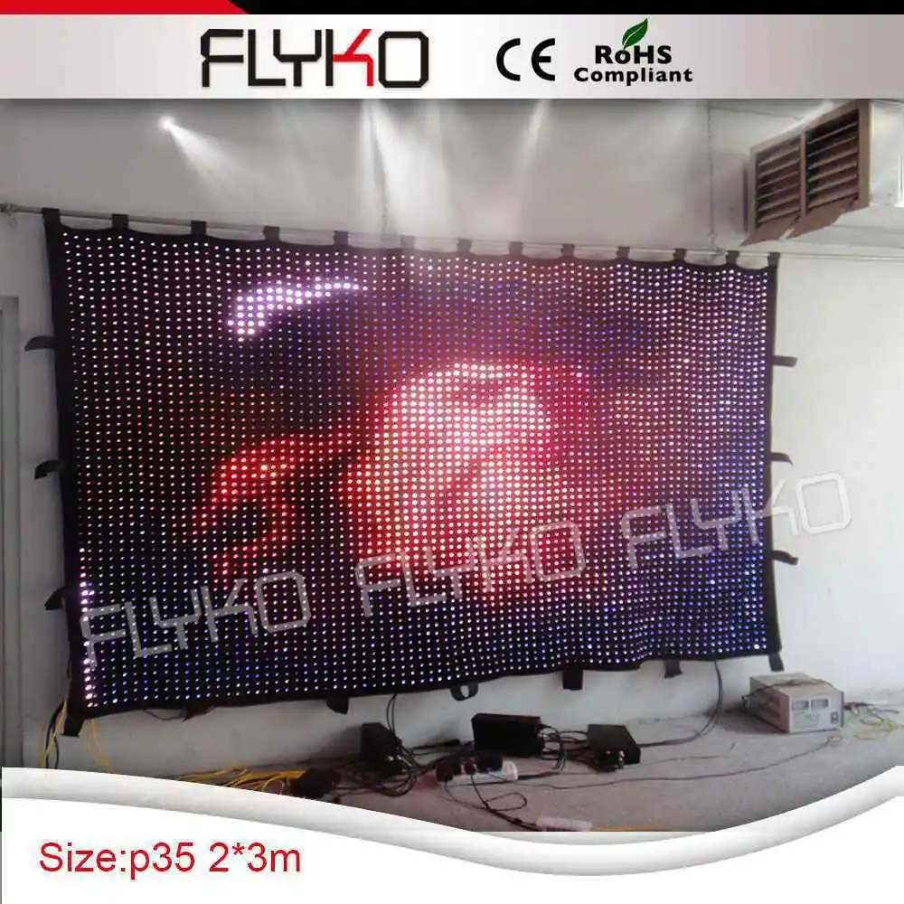 P3.5 cm 2m * 3m clear hot show led видео занавес музыка сценический фон | Лампы и освещение