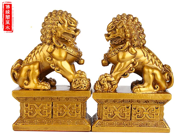 Большой медный Лев Пекинского льва домашний талисман из смолы ремесла предметы
