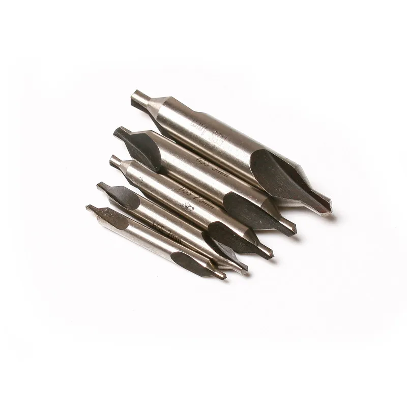 Hot 5pcs HSS Combined Center Drills Countersinks 60 Degree Angle Bit Set Tool Metric 1.5mm 2mm 2.5mm 3mm 4mm