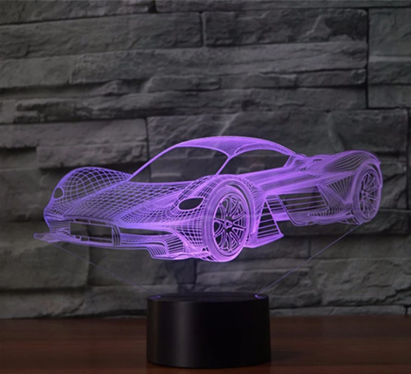 Новая Автомобильная 3D лампа красочная зарядка сенсорный светодиодный vision лампа подарок декоративная настольная лампа