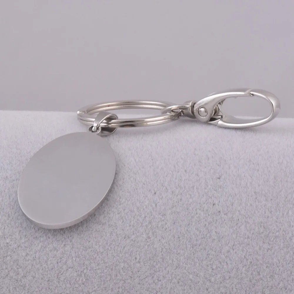 Оптовая продажа двухсторонняя гравировка овальной формы из нержавеющей стали ID