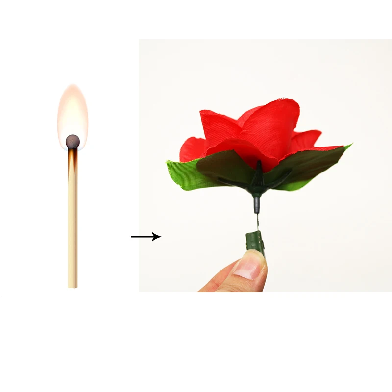 

Match To Rose Flower Magic Tricks Magician Prop Satge Close Up Magic Accessories Magic Illusion Kids Toys
