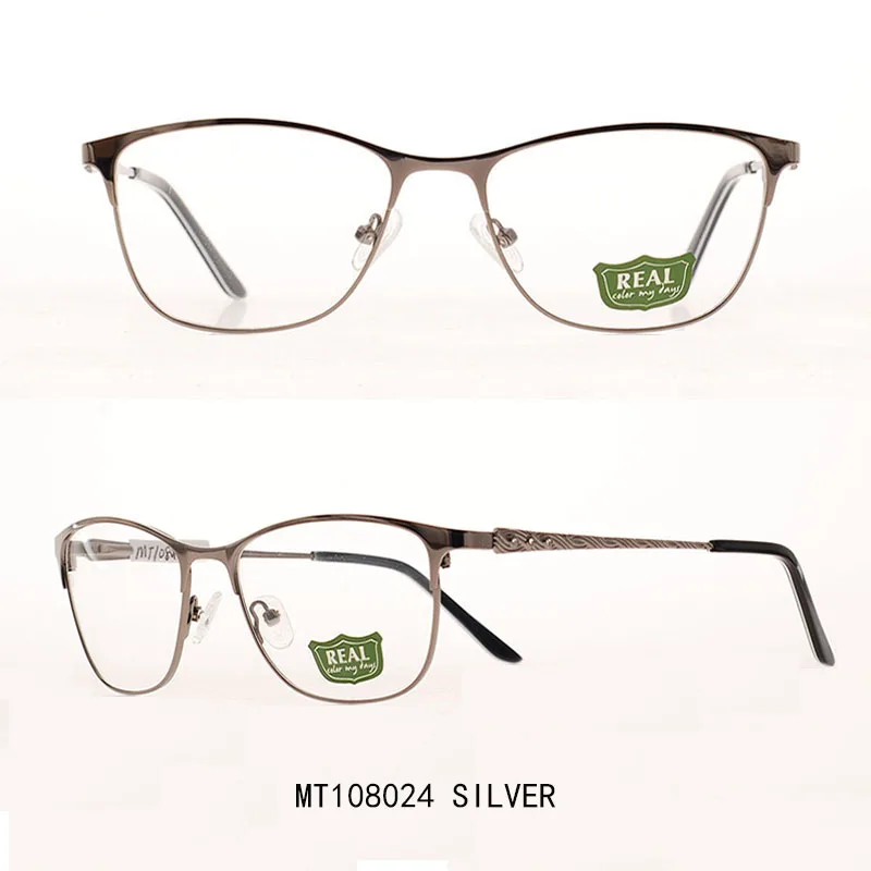 

Classic Women Full Frame Stainless Steel Eyeglasses Frame Damante Temple Cateye Glasses Myopia Optical Frame