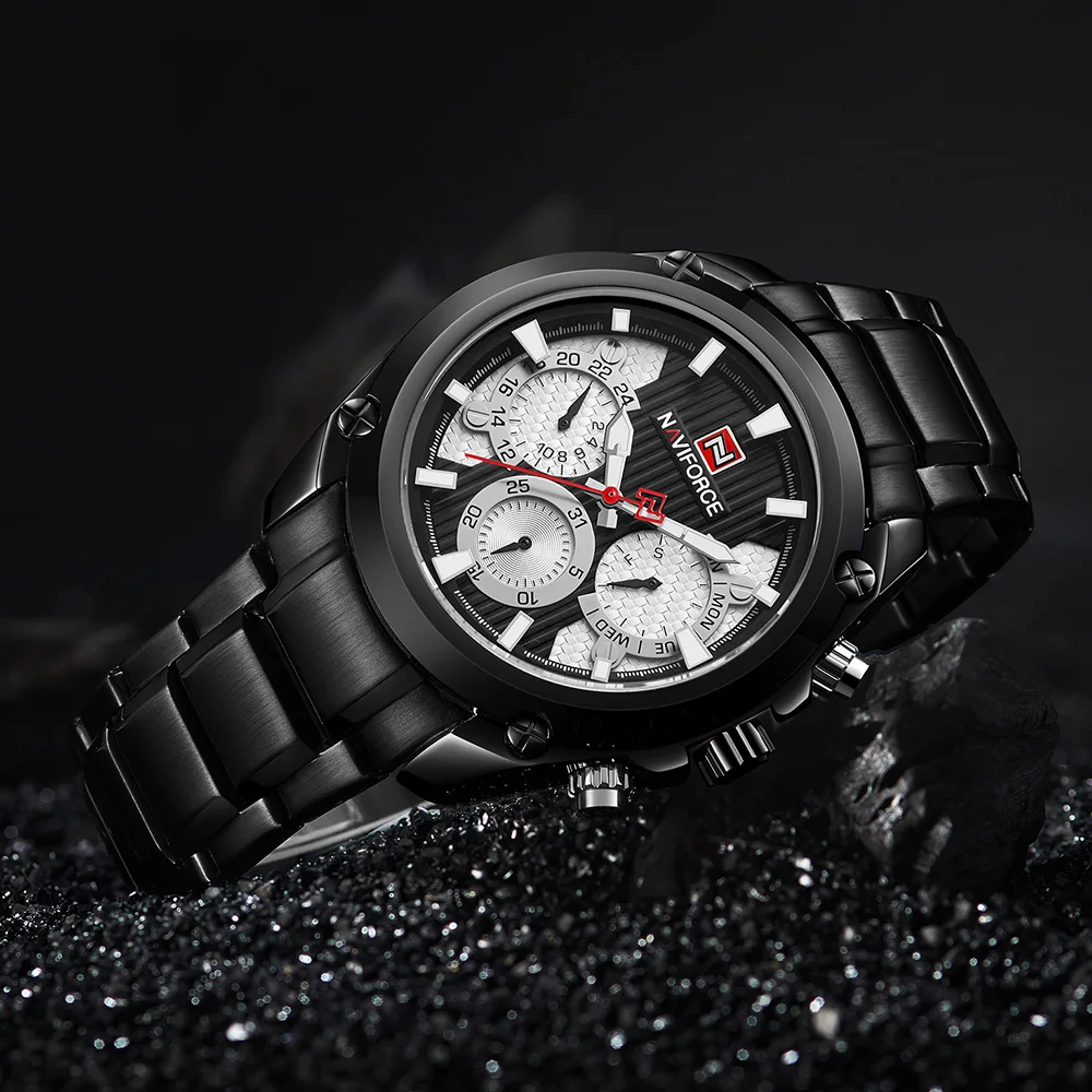 Лучший бренд класса люкс NAVIFORCE синие золотые часы мужские модные спортивные кварцевые мужские s часы полностью стальные водонепроницаемые часы Relogio Masculino