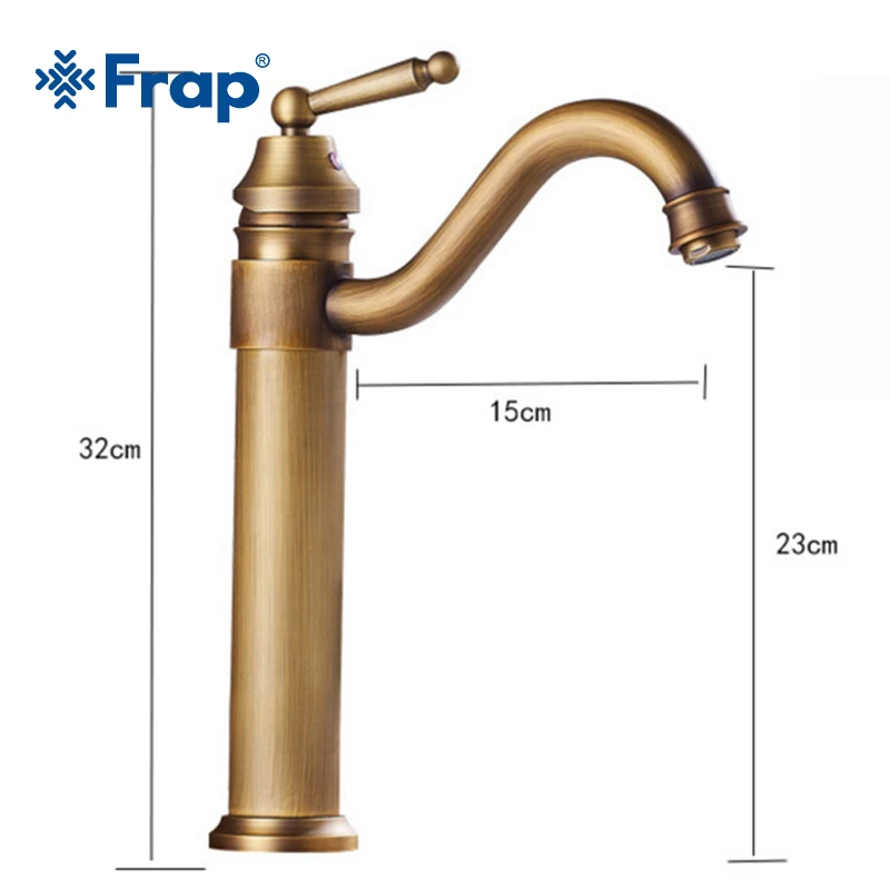 Смеситель FRAP Y10064 медный для ванной комнаты античный кран вращающийся на раковину