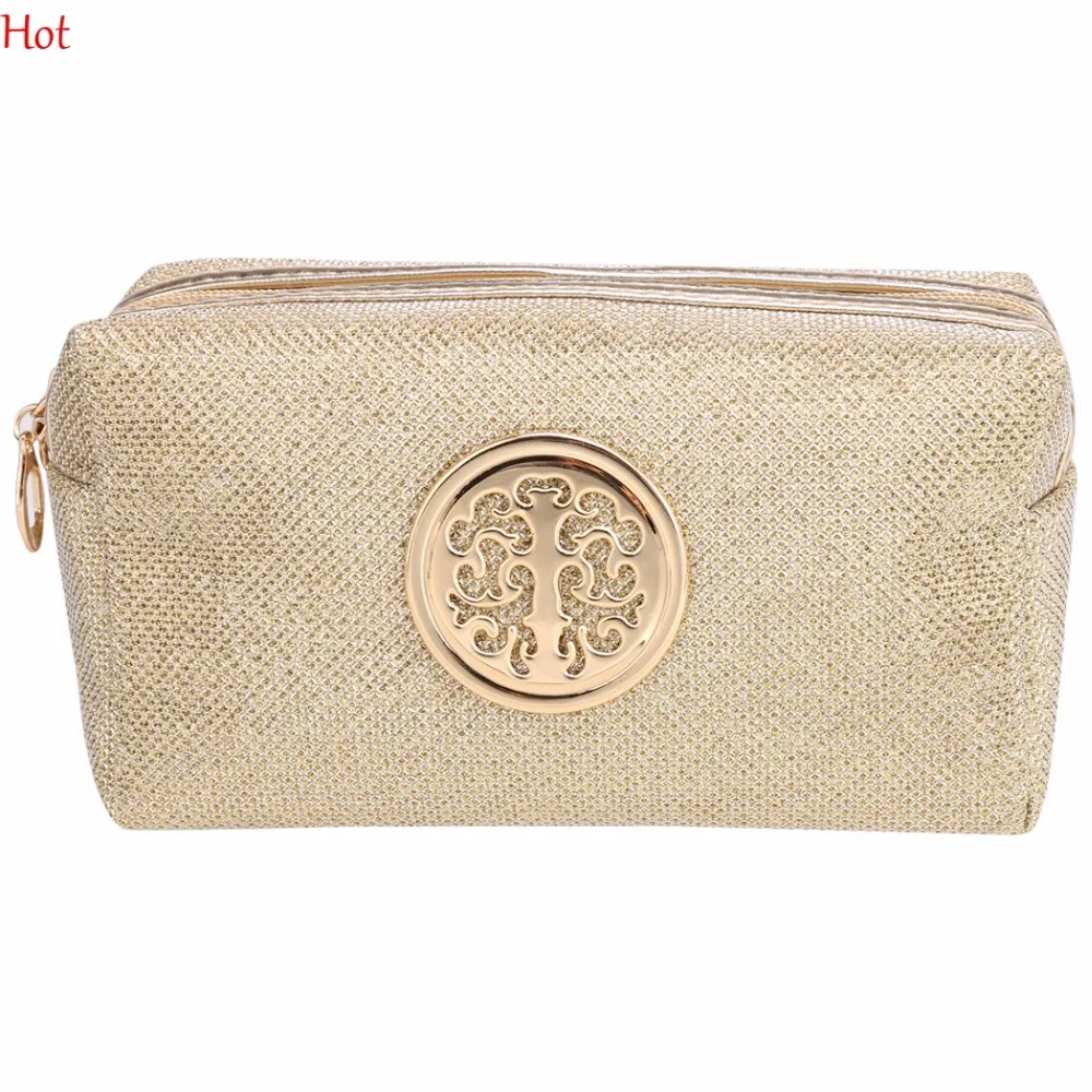 Женская косметичка для макияжа с блестками хранения переносная ванной комнаты