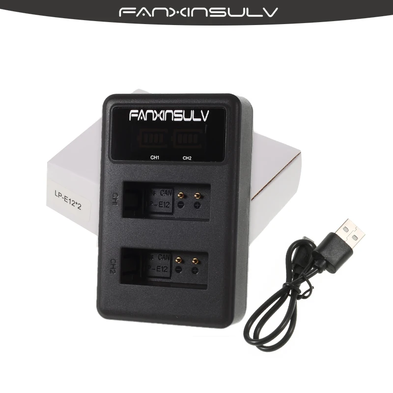 1 шт. LP-E12 LPE12 LP E12 аккумулятор True capaci + ЖК-Зарядное устройство USB для Canon EOX-M M2 M10 M50 M100