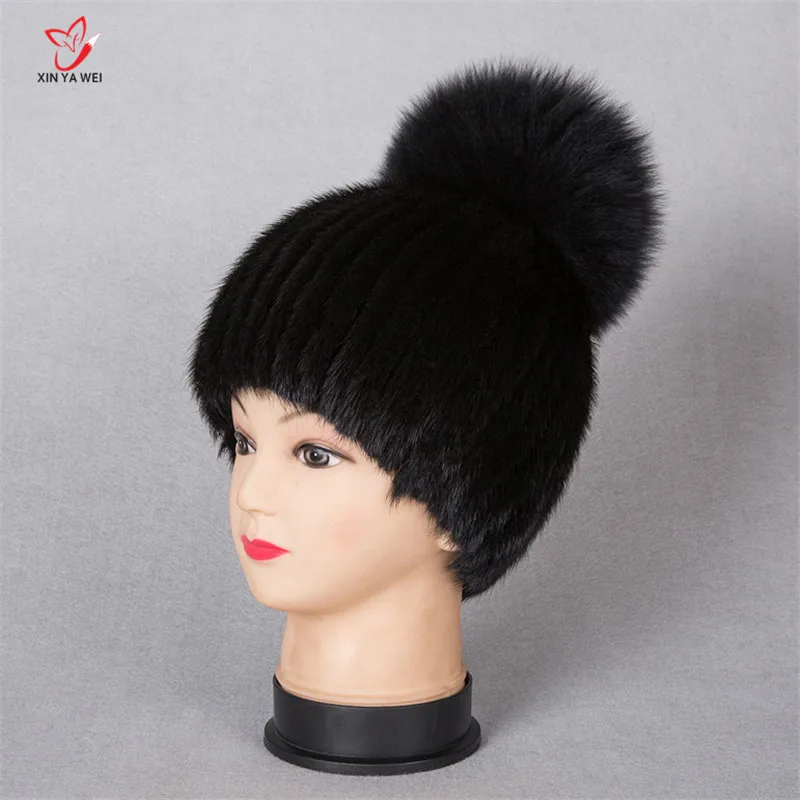 Для женщин меховая шапка для зимы Природный Лисий мех норки cap русский женские